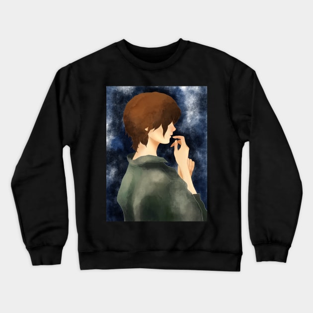 Cute watercolor anime girl Crewneck Sweatshirt by kozinoart